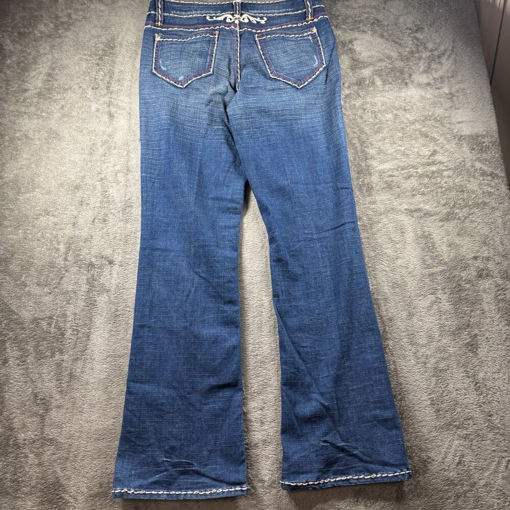 Cache Contour Collection Women Jeans Vintage Y2K Thick Stitch Flare Size 12 M261 - Picture 3 of 10